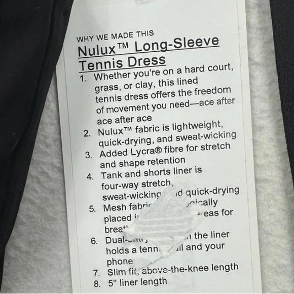 Lululemon Tennis dress Nulux skort - Picture 10 of 10